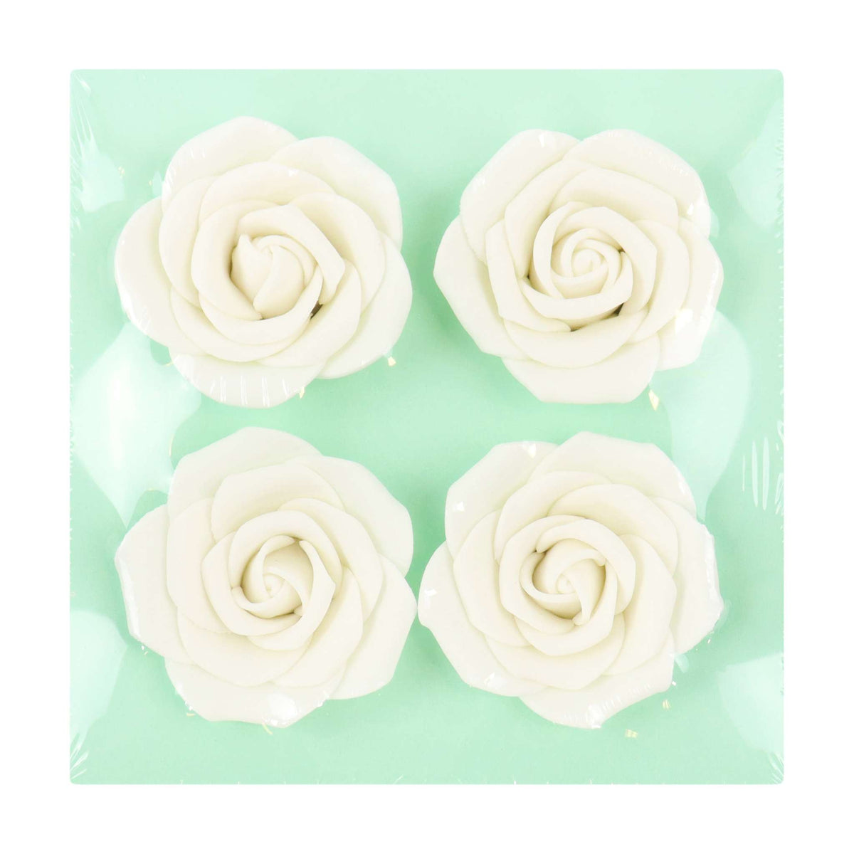 White Sugar Roses Pk/4