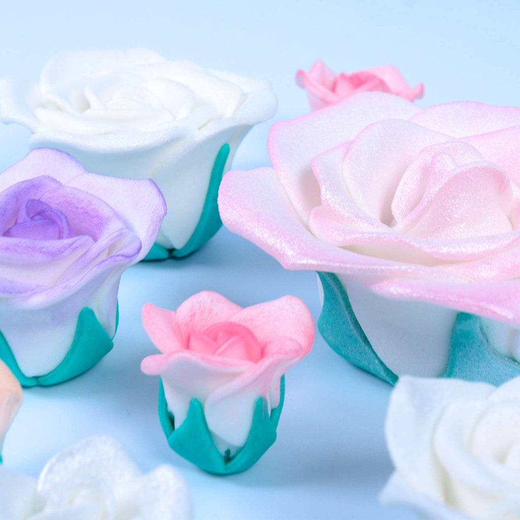 White Sugar Roses Pk/4