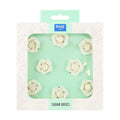 White Sugar Roses Pk/8