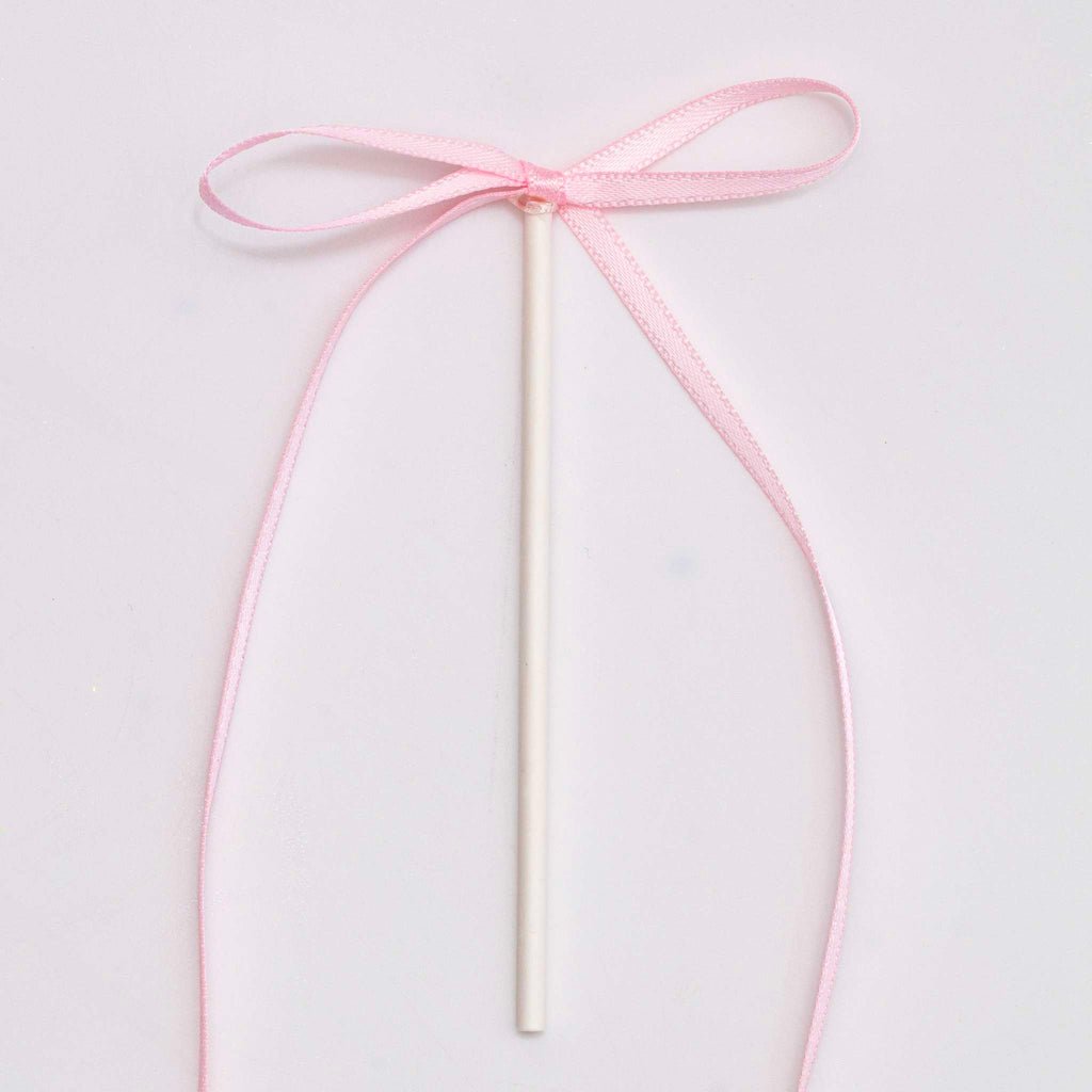 Light Pink Ribbon Bow Toppers  Pk/8