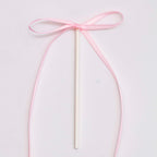 Light Pink Ribbon Bow Toppers  Pk/8
