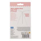 White Ribbon Bow Toppers Pk/8