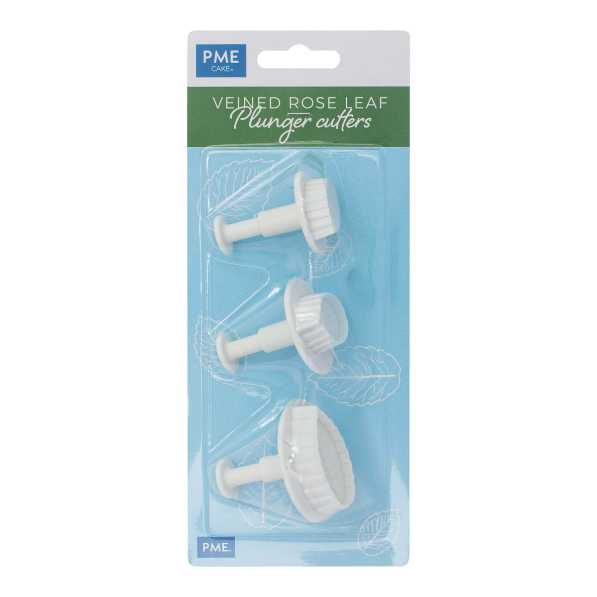 Veined Rose Leaf Plunger Fondant Cutters Set Of 3