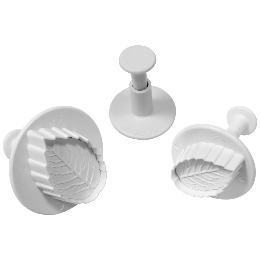 Veined Rose Leaf Plunger Fondant Cutters Set Of 3