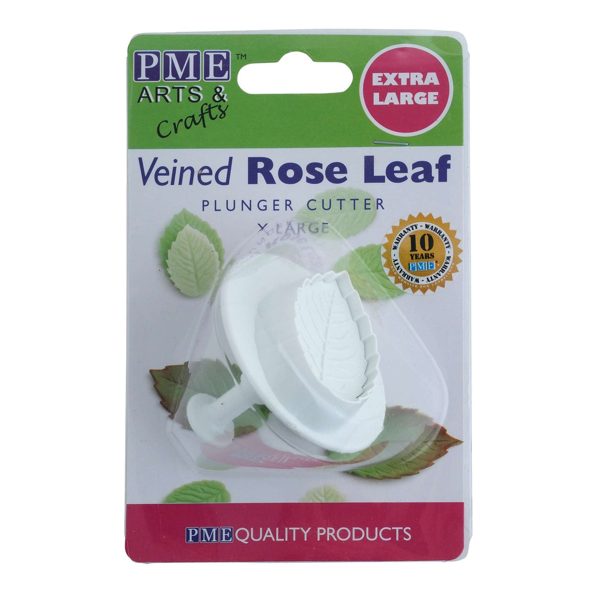 X Large Veined Rose Leaf Plunger Fondant Cutter