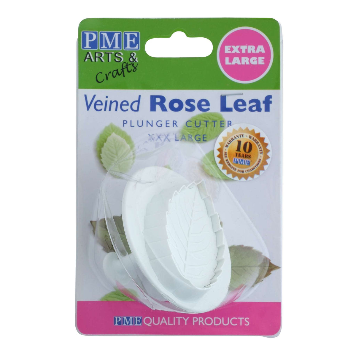 XXX Large Veined Rose Leaf Plunger Fondant Cutter