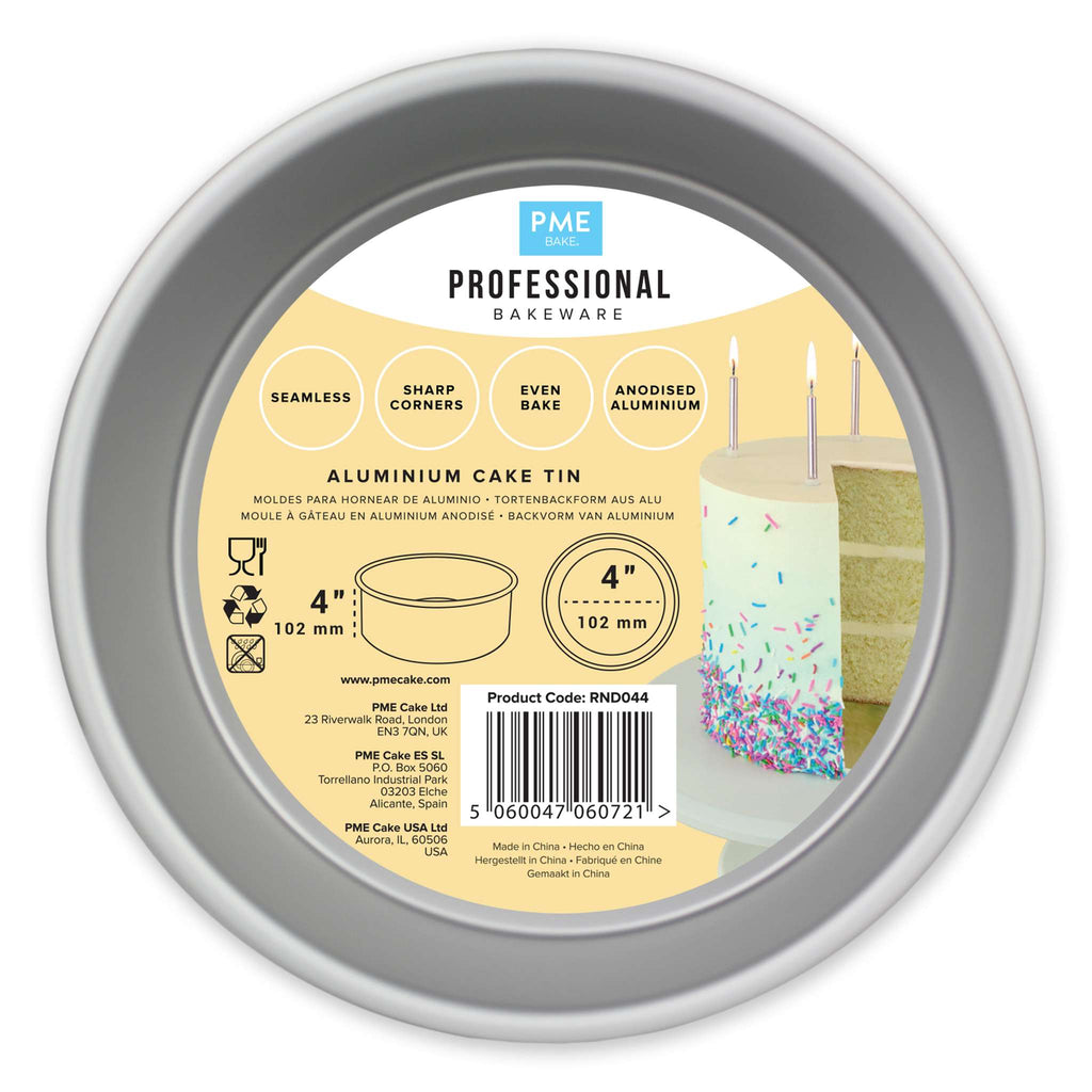 Round Aluminium Cake Tin (4 x 4" / 102 x 102mm)