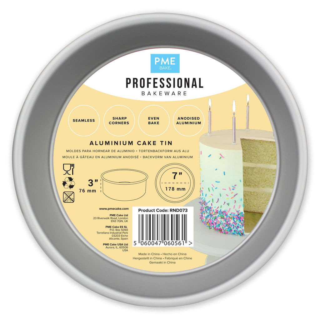 Round Aluminium Cake Tin (7 x 3" / 178 x 76mm)