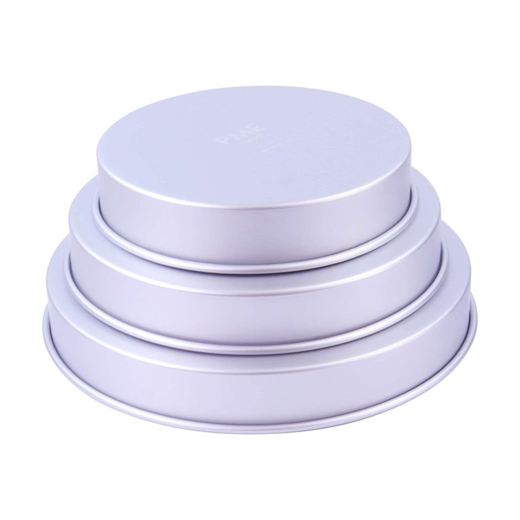 Round Aluminium Cake Tins Set Of 3 (10, 12, 14" x 2")