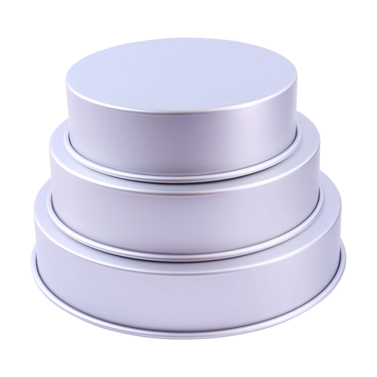 Round Aluminium Cake Tins Set Of 3 (10, 12, 14" x 3")
