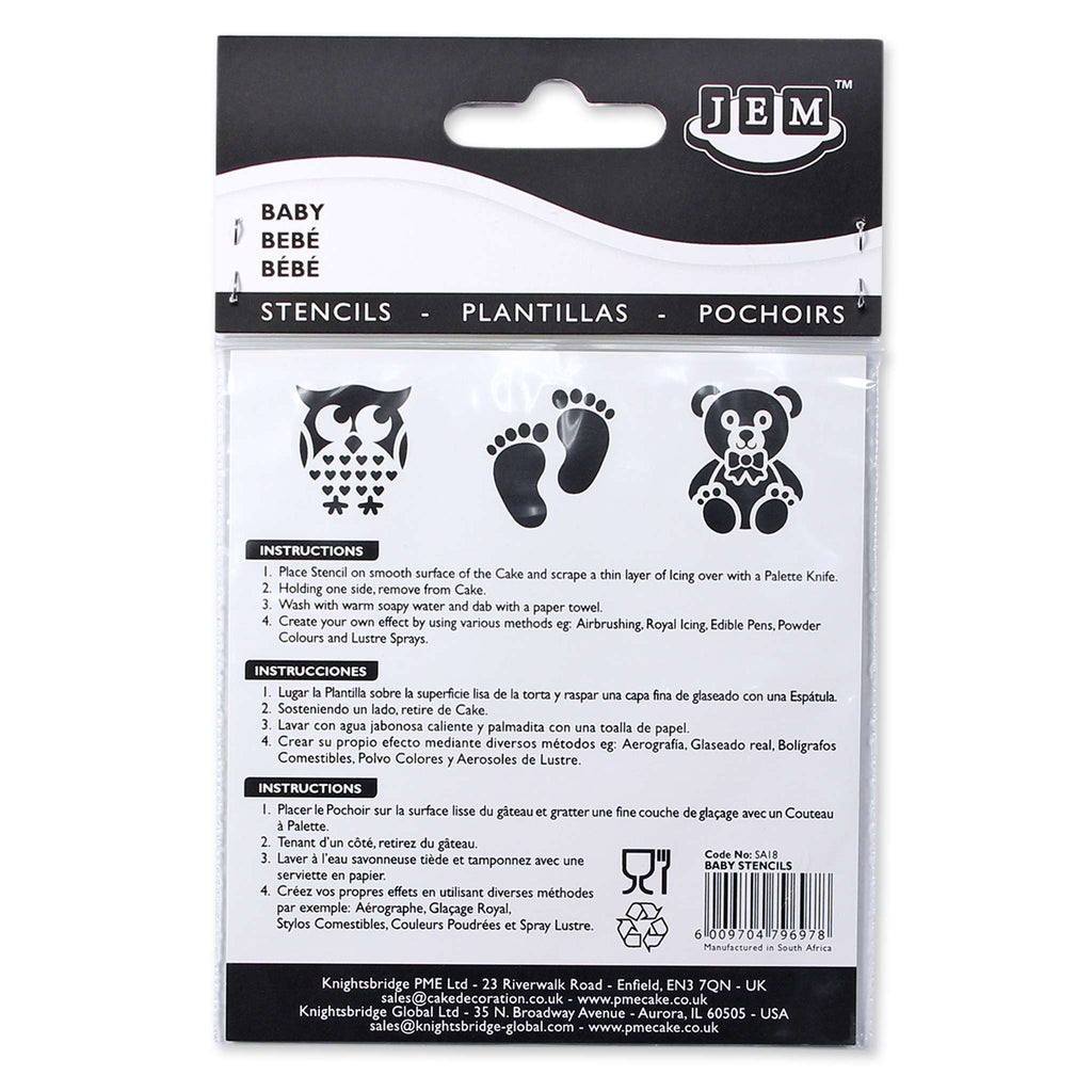 JEM Schablone - Baby, 3-teiliges Set (90mm / 3,5 Zoll)