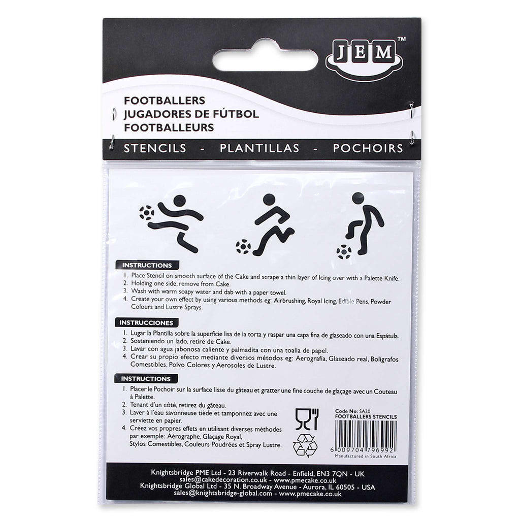 Plantillas JEM - Futbolistas, Set de 3 (90mm / 3.5")