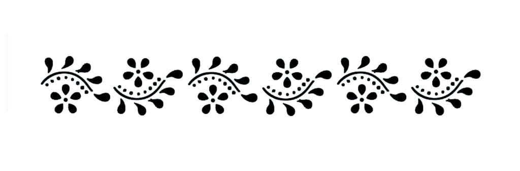 JEM Pochoir - Bordure de marguerites enroulées (170 x 23mm / 6.7 x 1")
