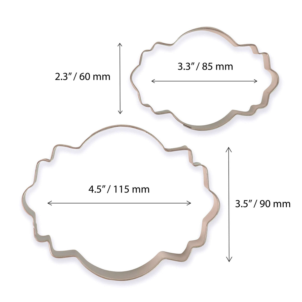 Plaque Style 4 Cookie Cutters Set Of 2