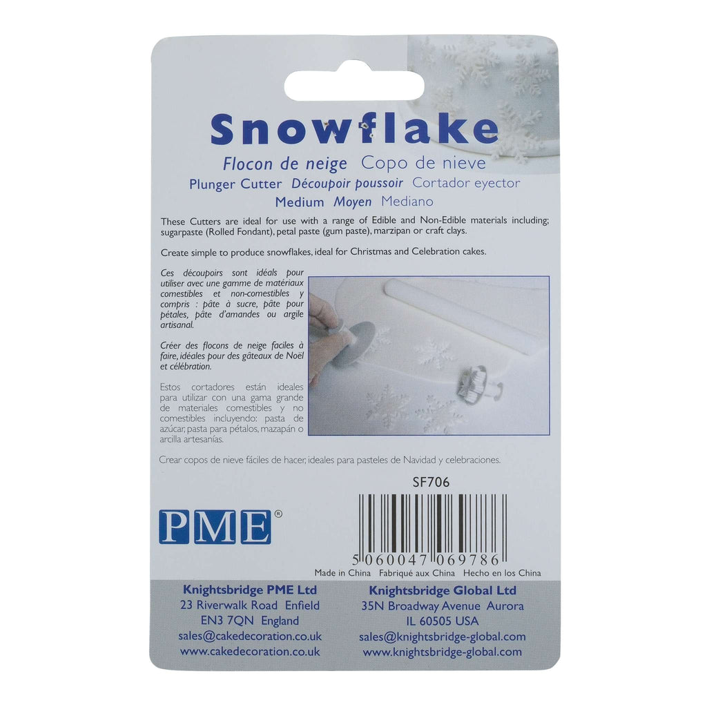 Medium Snowflake Fondant Plunger Cutter