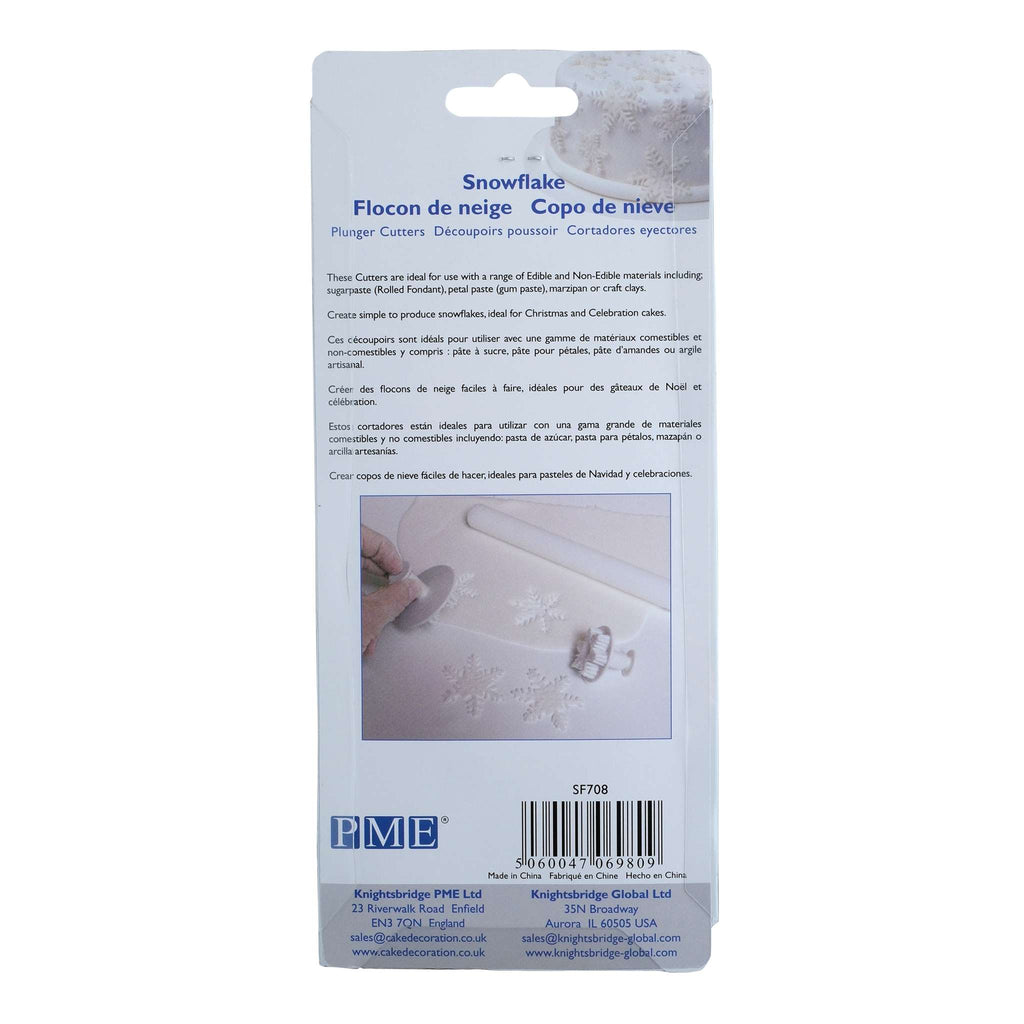 Neuheits-Plunger-Ausstecher - S/M/L Schneeflocken, Set aus 3 Stück