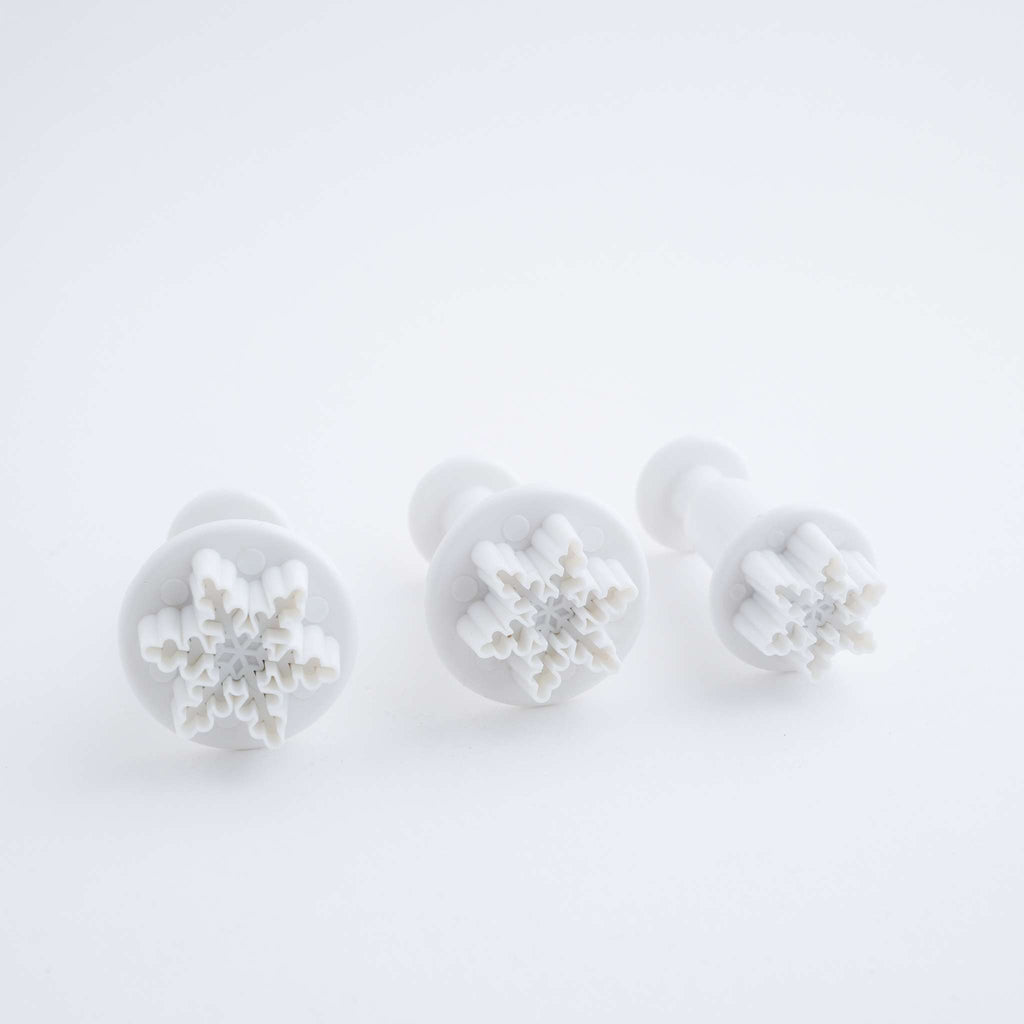 Mini Snowflake Fondant Plunger Cutters Set Of 3