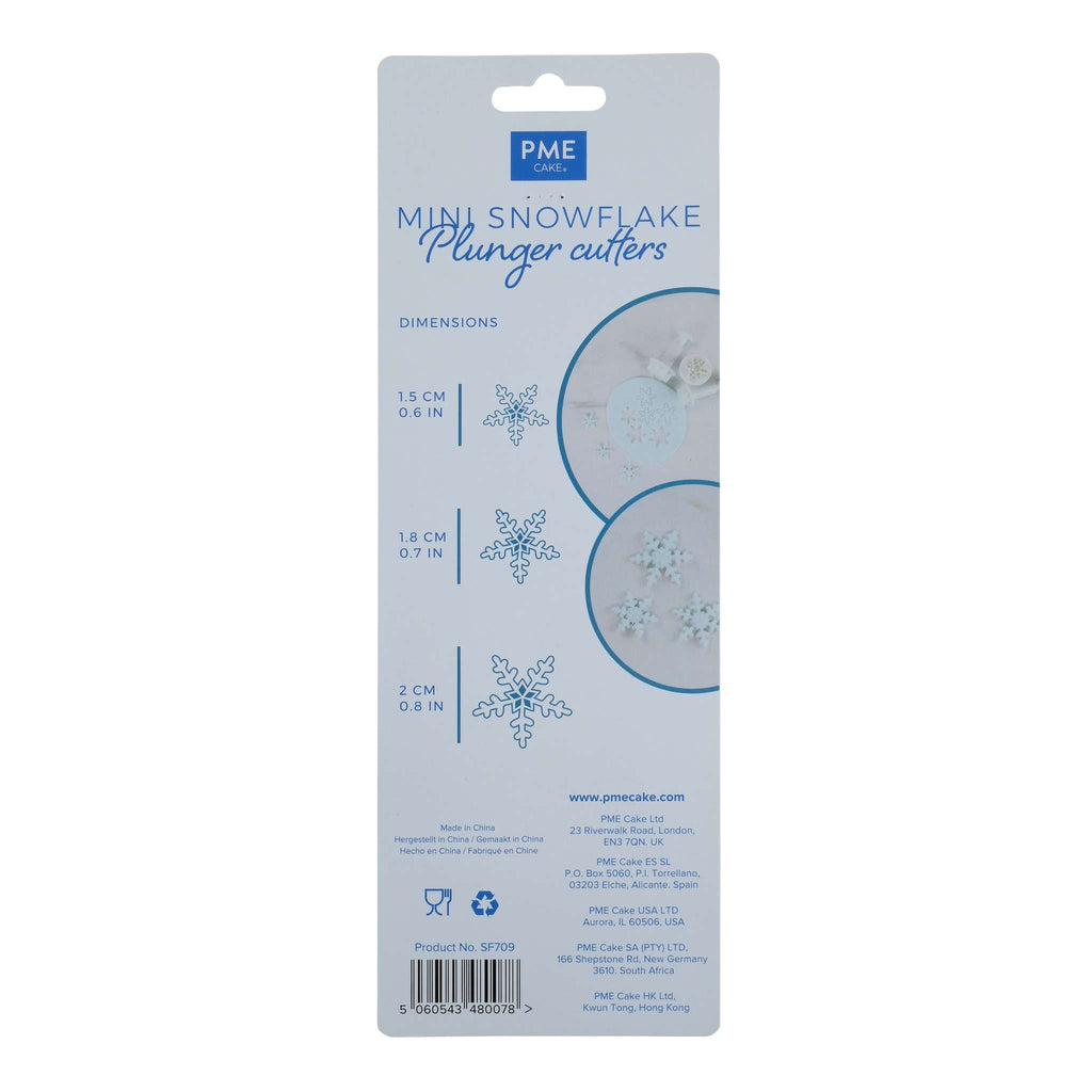 Mini Snowflake Fondant Plunger Cutters Set Of 3