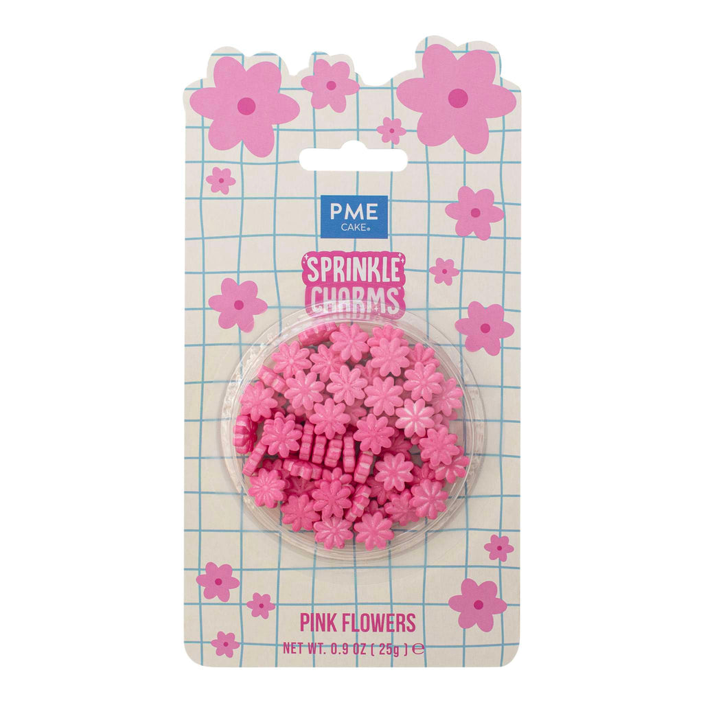 Pink flowers Sprinkle Charms (0.9oz / 25g)