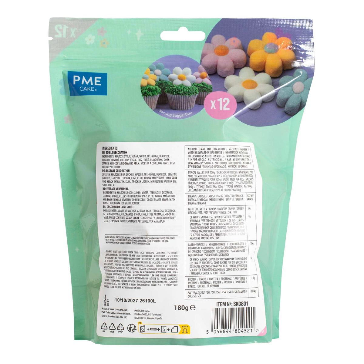 Mallows - Marshmallow Treats - Fleurs Pastel, Pack de 12