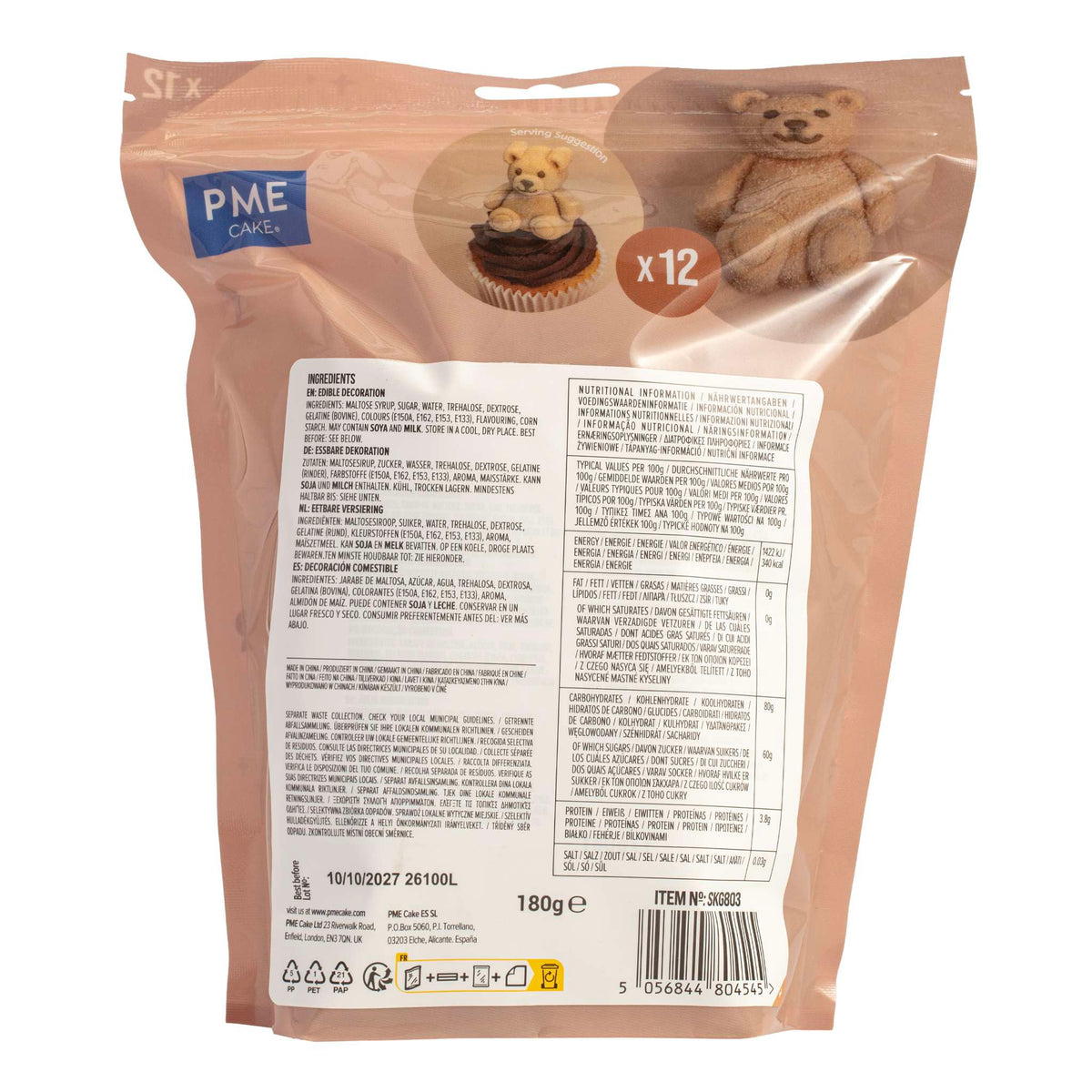 Mallows - Marshmallow Treats - Nounours, Pack de 12