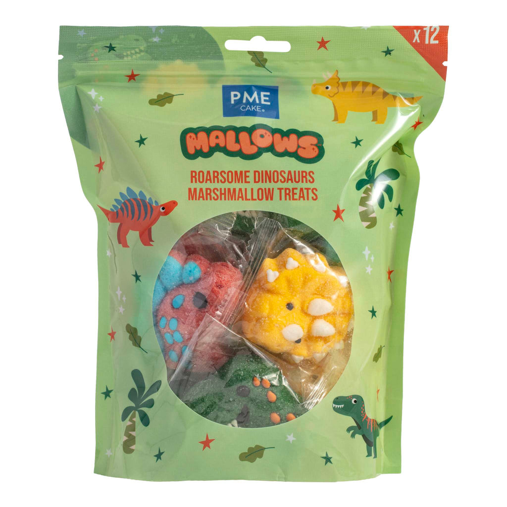 Mallows - Marshmallow Treats - Dinosaures Rugissants, Pack de 12