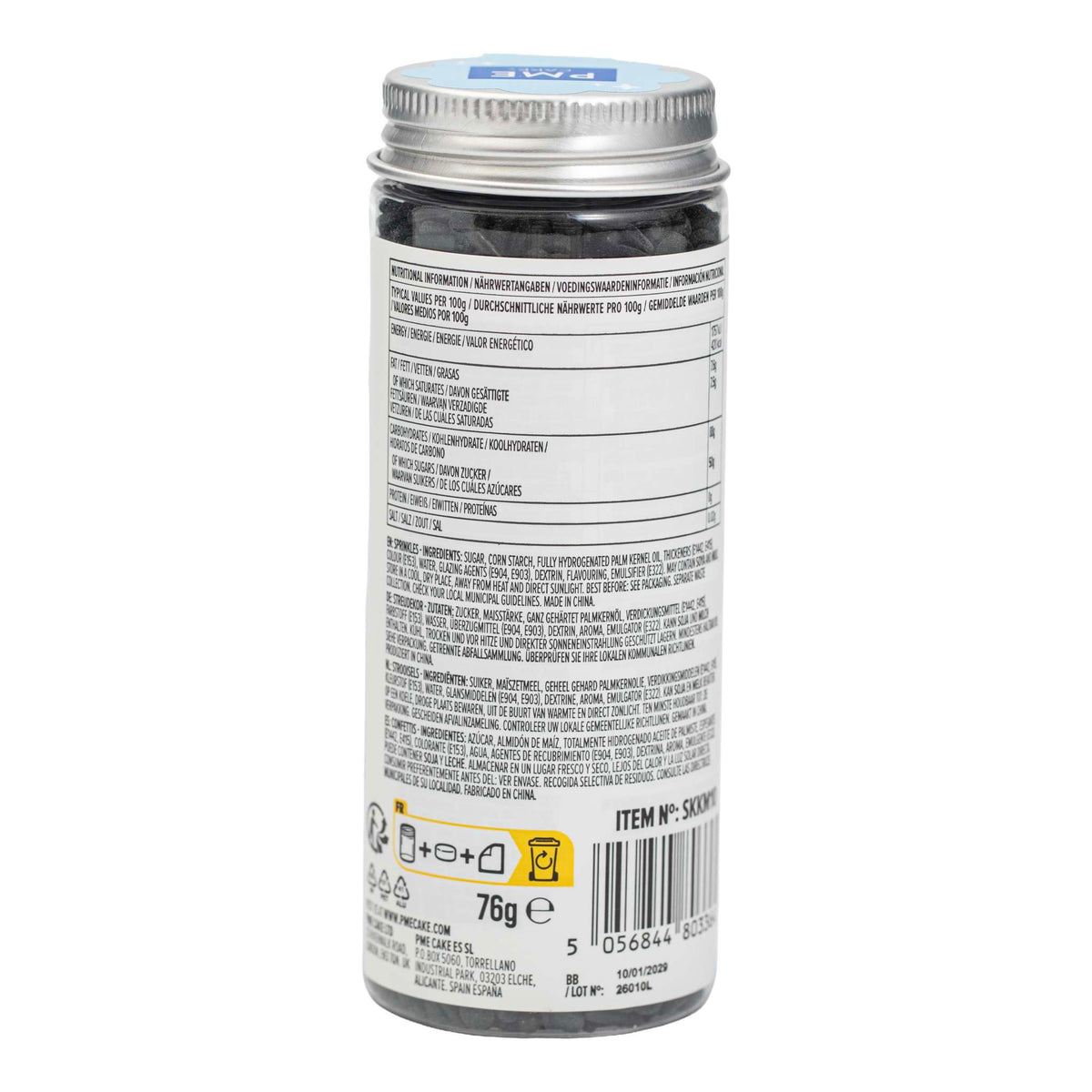 Mélange de sprinkles pour gâteau - Noir (76g / 2,68oz)
