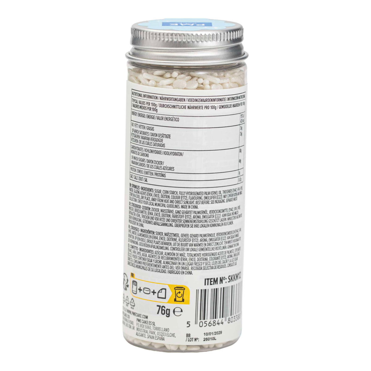White Pearl Sprinkle Mix (76g)