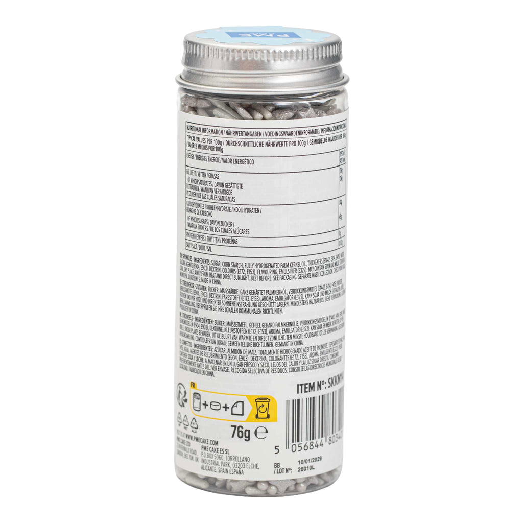 Mélange de sprinkles pour gâteau - Argent (76g / 2,68oz)