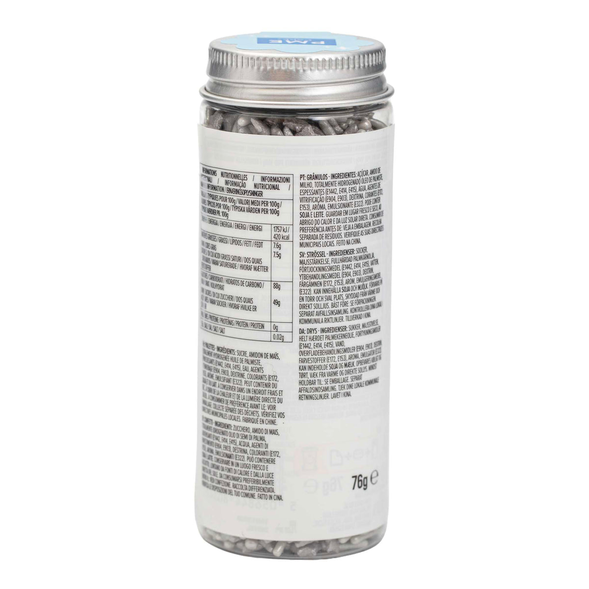 Mélange de sprinkles pour gâteau - Argent (76g / 2,68oz)