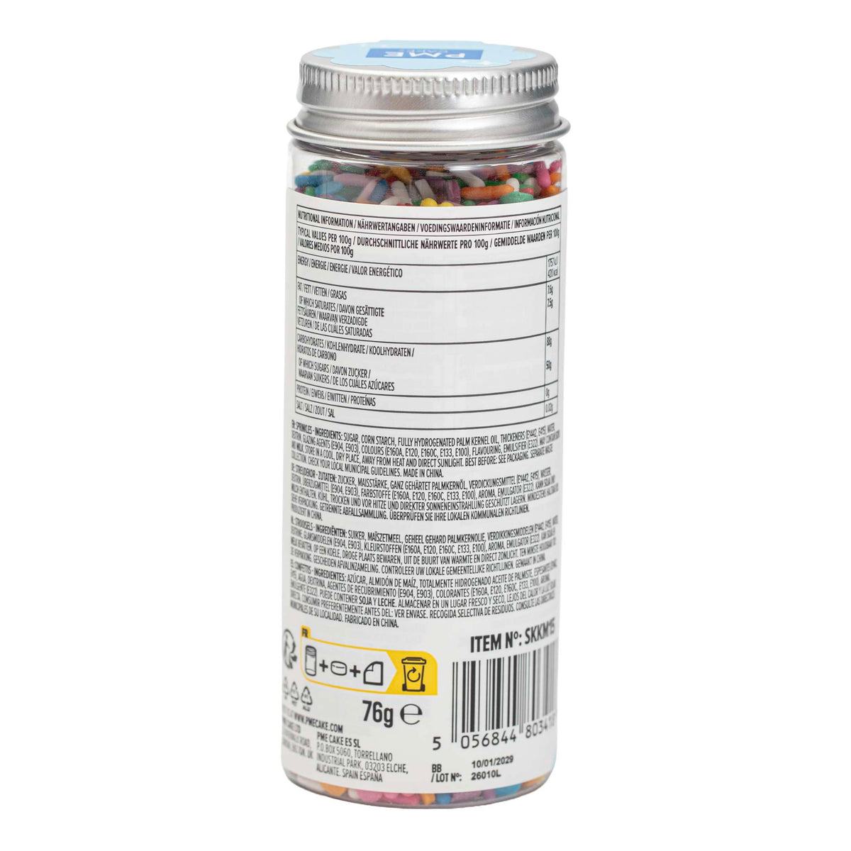 Mélange de sprinkles pour gâteau - Arc-en-ciel (76g / 2,68oz)