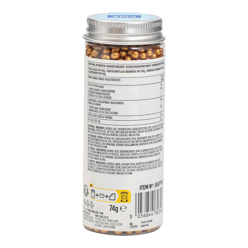 Gold Pearl Sprinkles 4mm (74g)