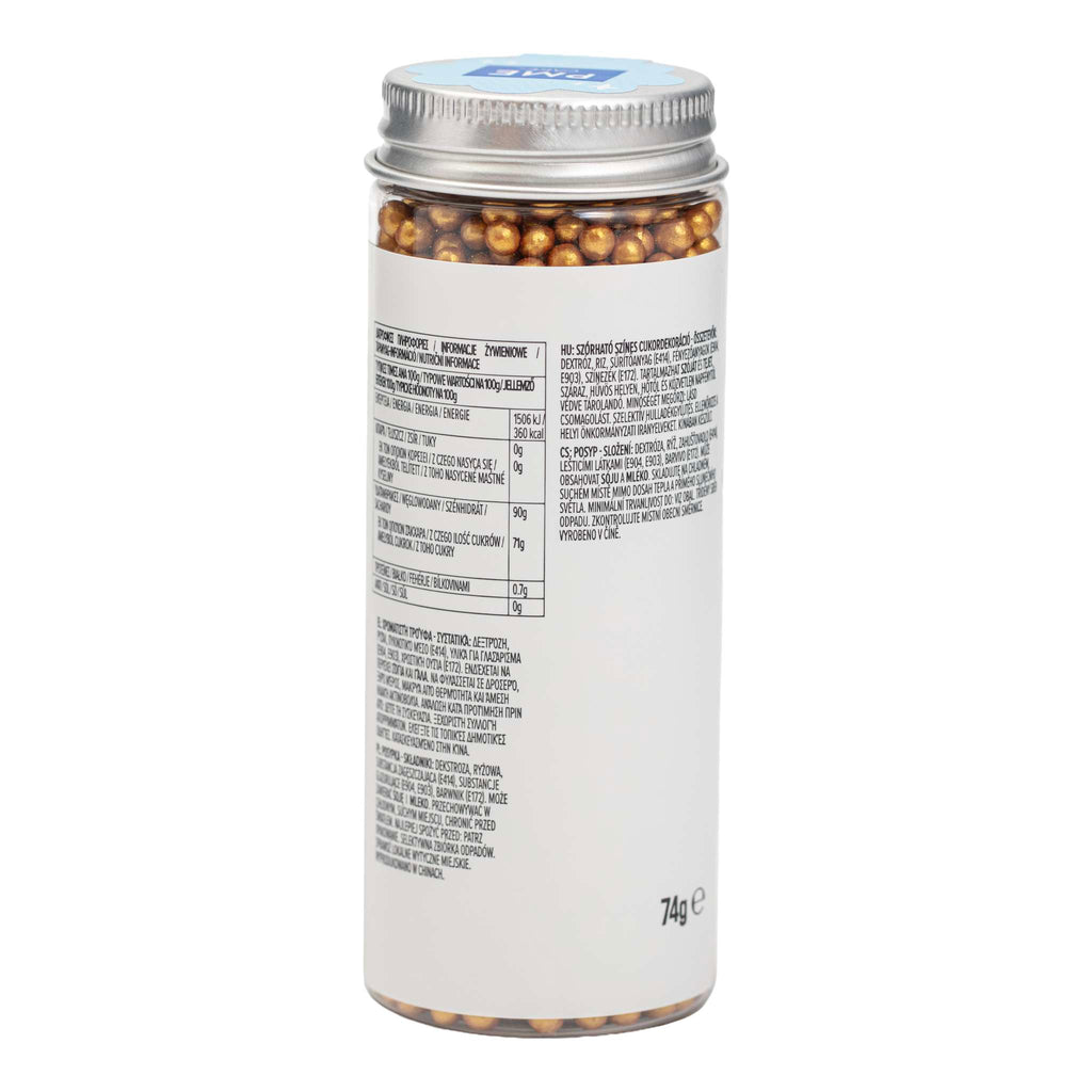 Gold Pearl Sprinkles 4mm (74g)