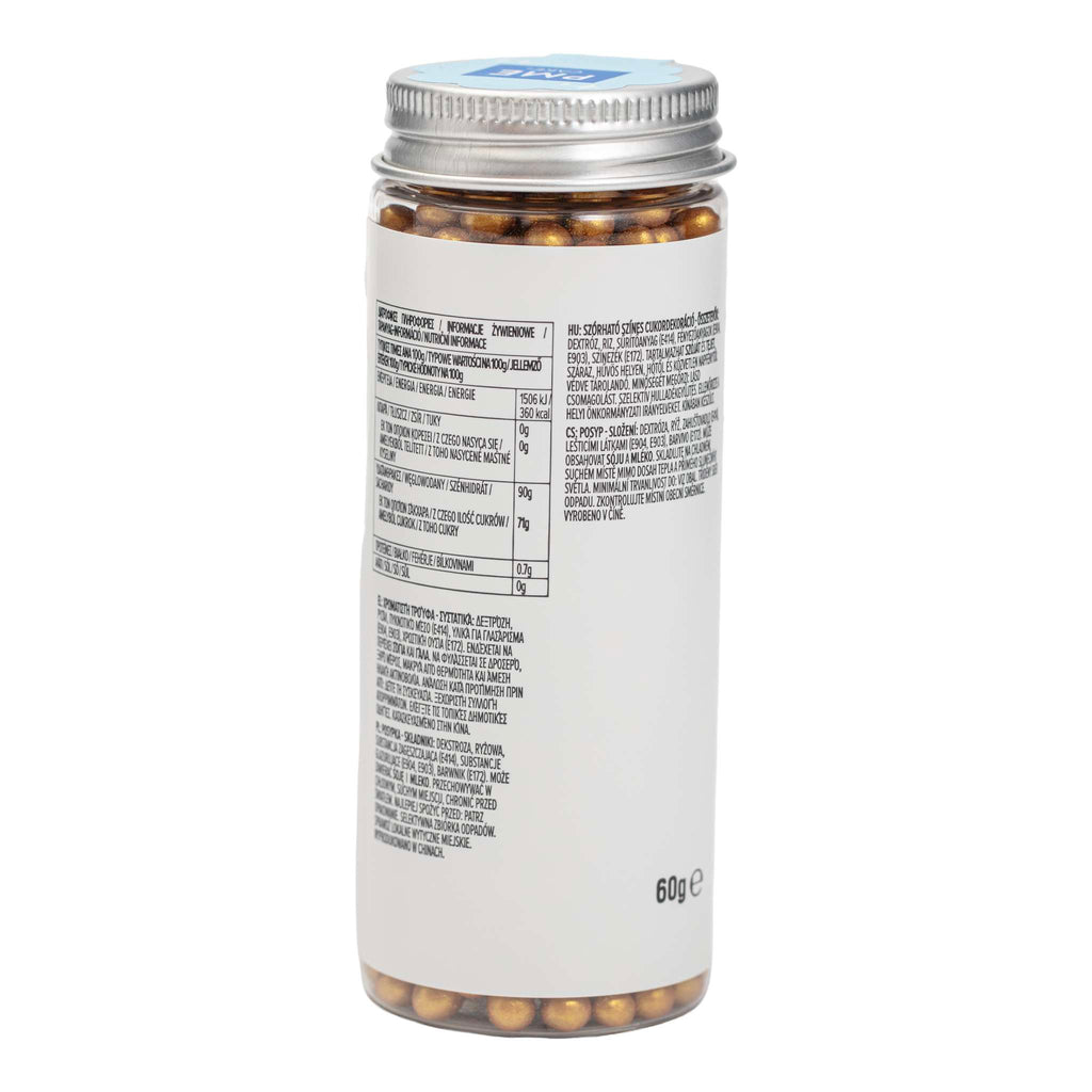 Gold Pearl Sprinkles 6mm (60g)