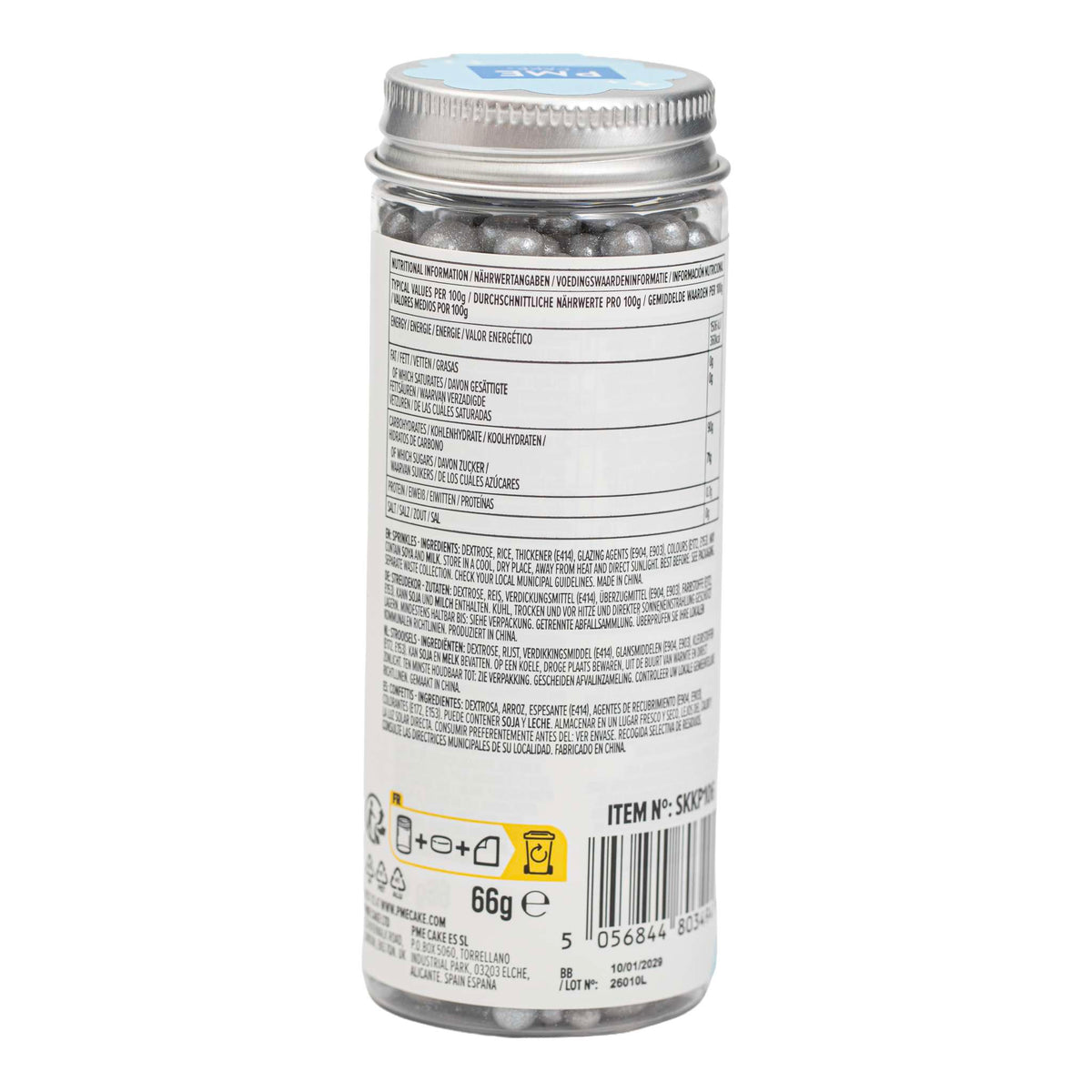 Perles comestibles tailles mixtes - Argent (76g / 2,68oz)