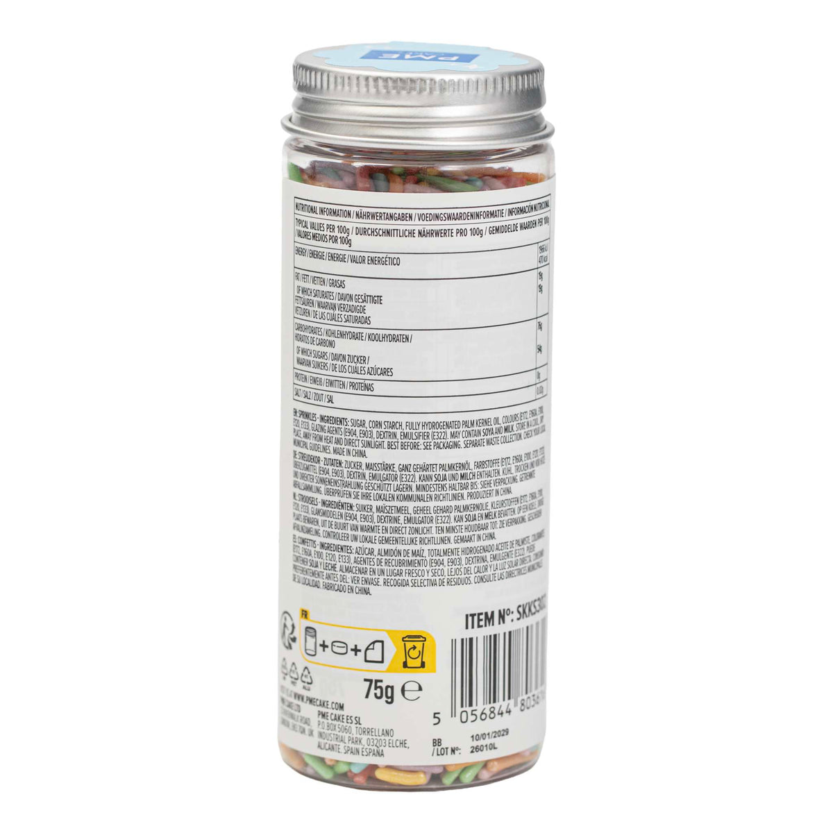 Pastel Rainbow Sprinkle Strands (75g)