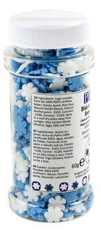 Blue And White Snowflake Sprinkles (60g / 2.11oz)