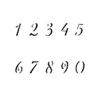 Numerals 0-9 Set of 2