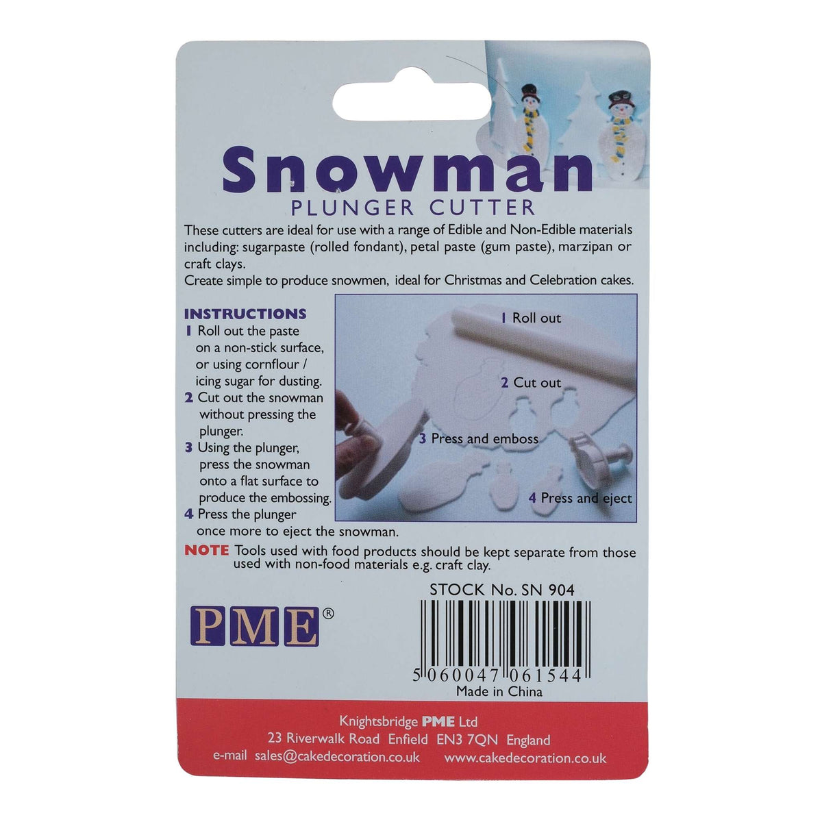 Small Snowman Fondant Plunger Cutter