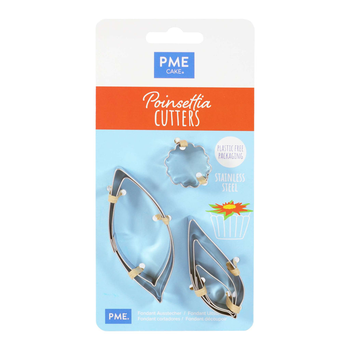 Poinsettia Fondant Cutters Set Of 6