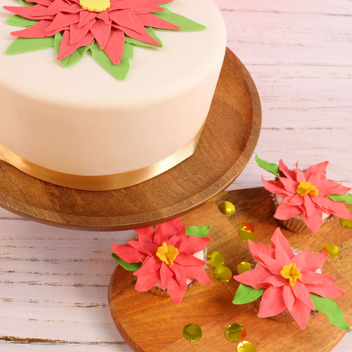 Poinsettia Fondant Cutters Set Of 6