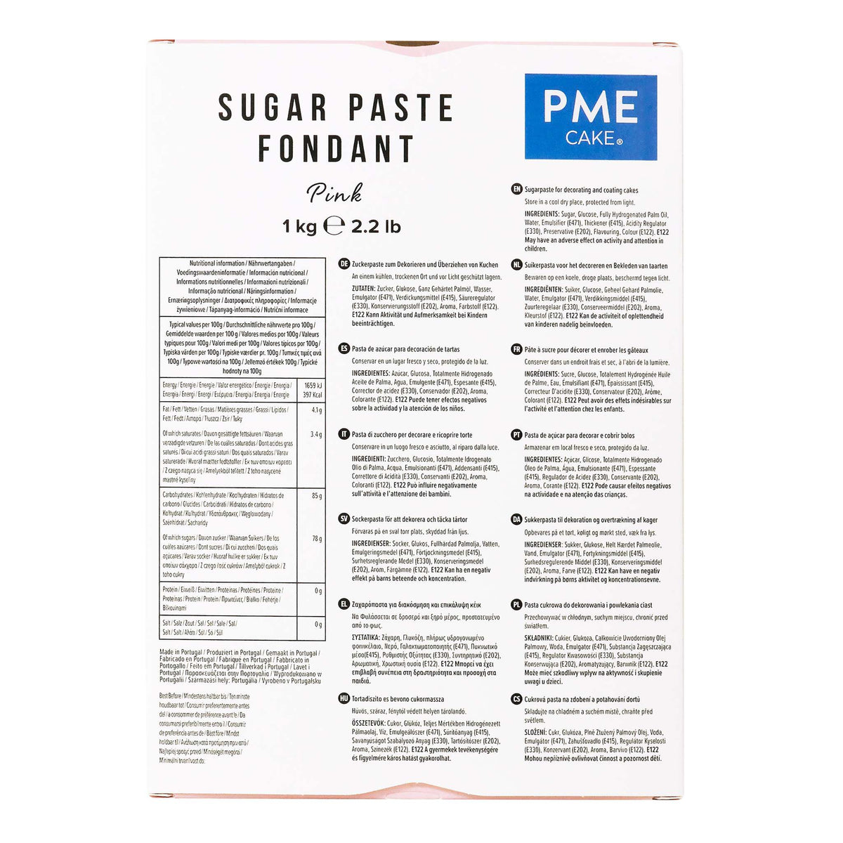 PME Pink Sugar Paste Fondant (1kg / 2.2lb)