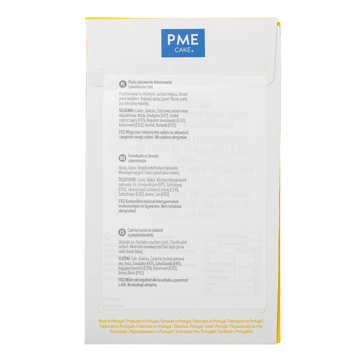 PME Yellow Sugar Paste Fondant (250g / 8.82oz)