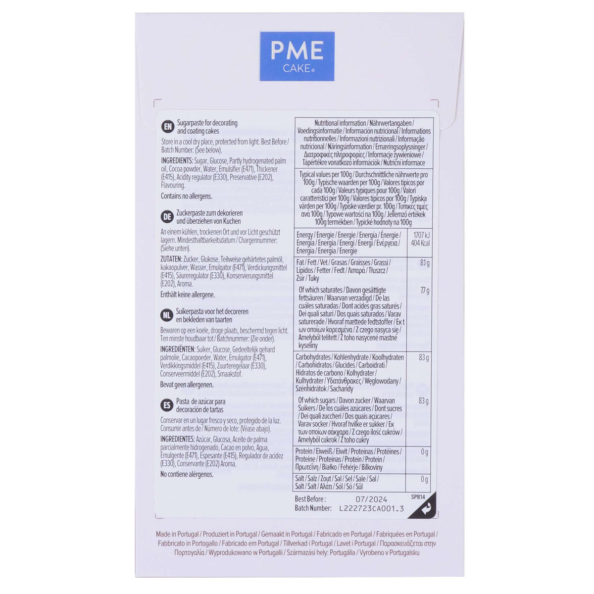 PME Brown Sugar Paste Fondant (250g / 8.82oz)