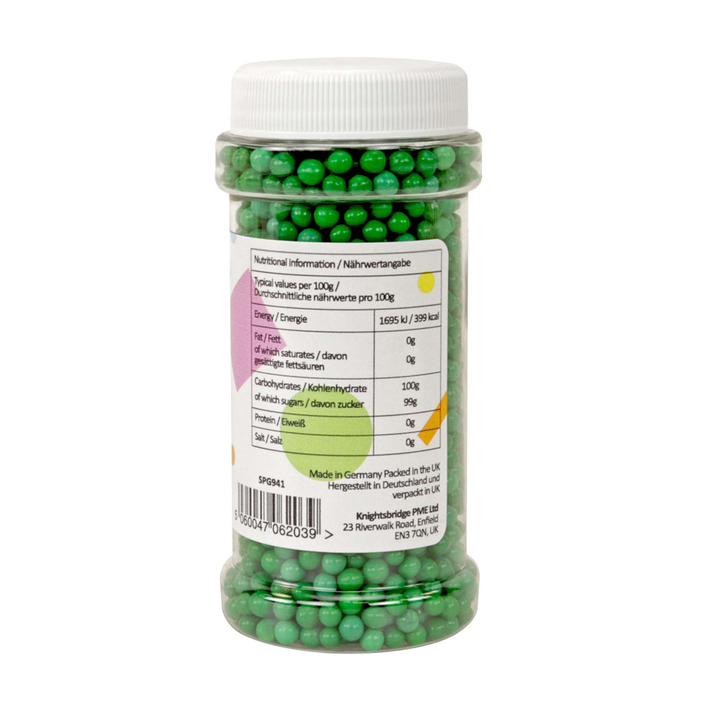 Green Sugar Pearls Sprinkles (100g / 3.52oz)