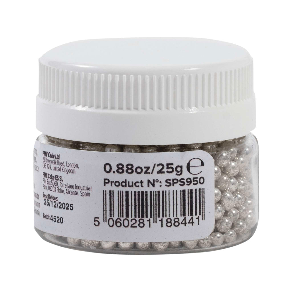 Silver Sugar Pearls Sprinkles 6mm (0.88oz / 25g)