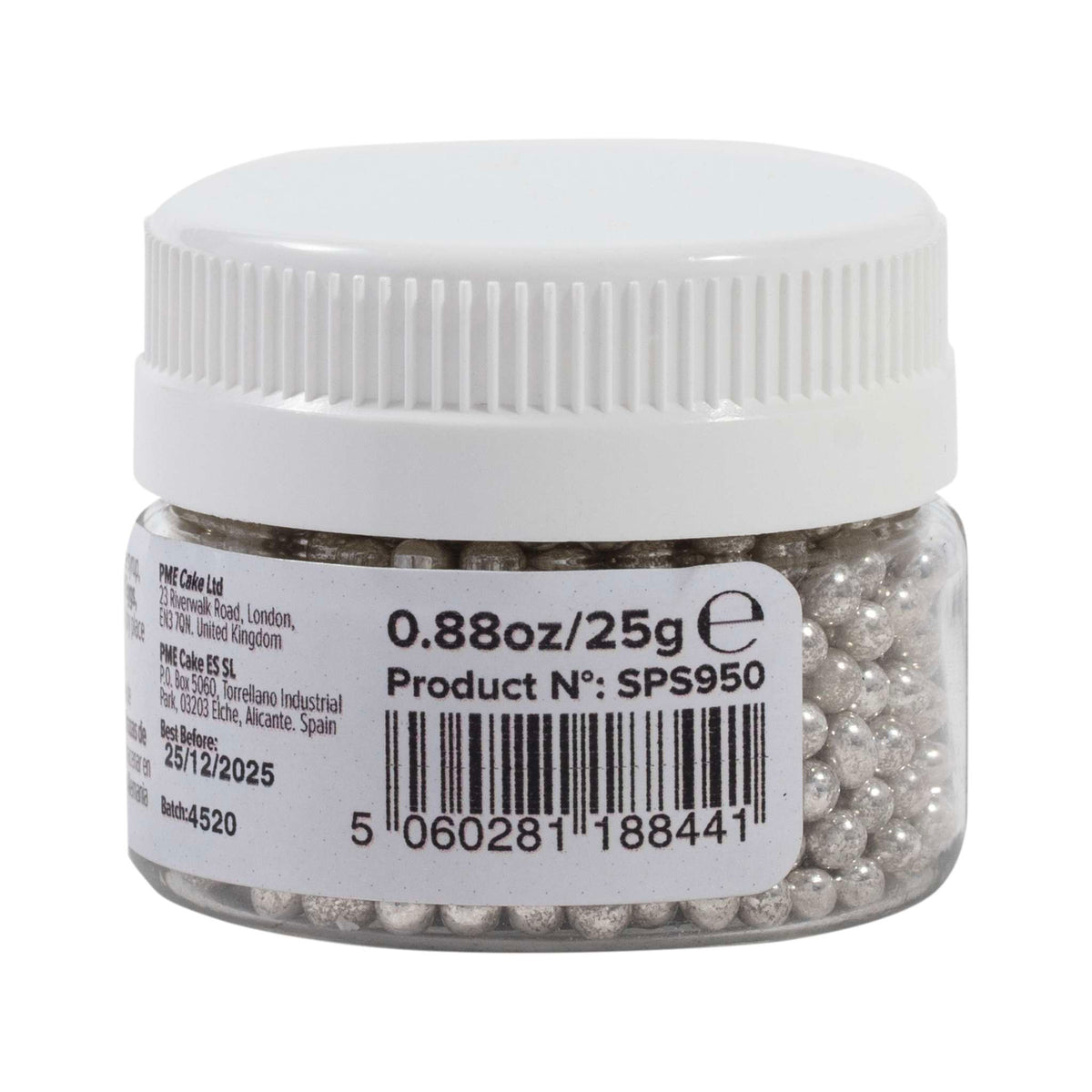 Silver Sugar Pearls Sprinkles 6mm (0.88oz / 25g)