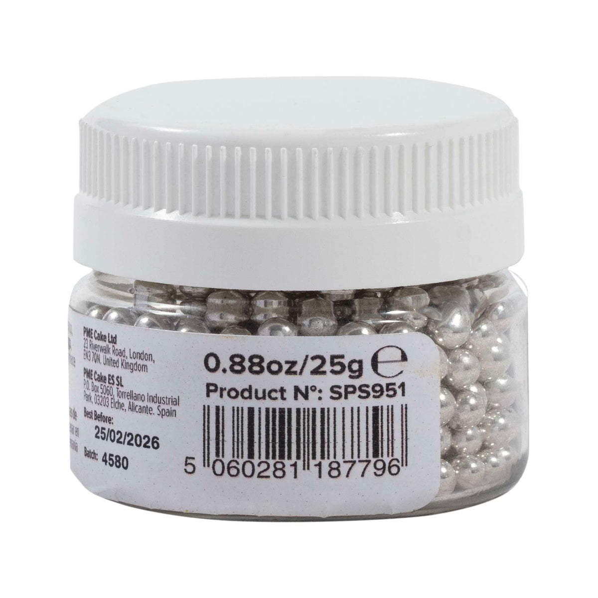 Silberne Zuckerperlen - 4mm (25g)