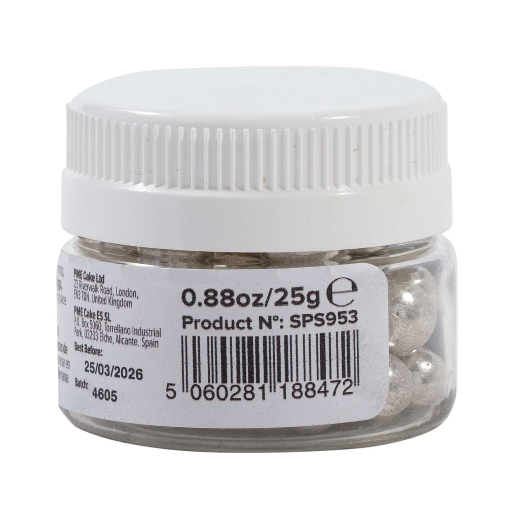 Silberne Zuckerperlen - 8mm (25g)