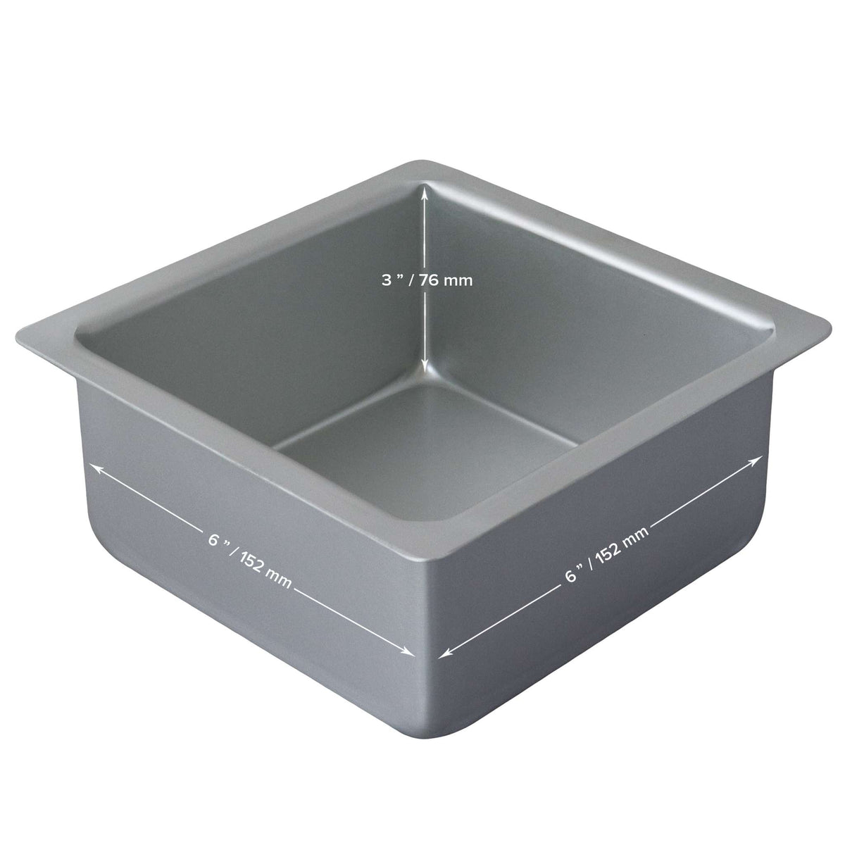 Square Aluminium Cake Tin (6 x 3" / 152 x 76mm)